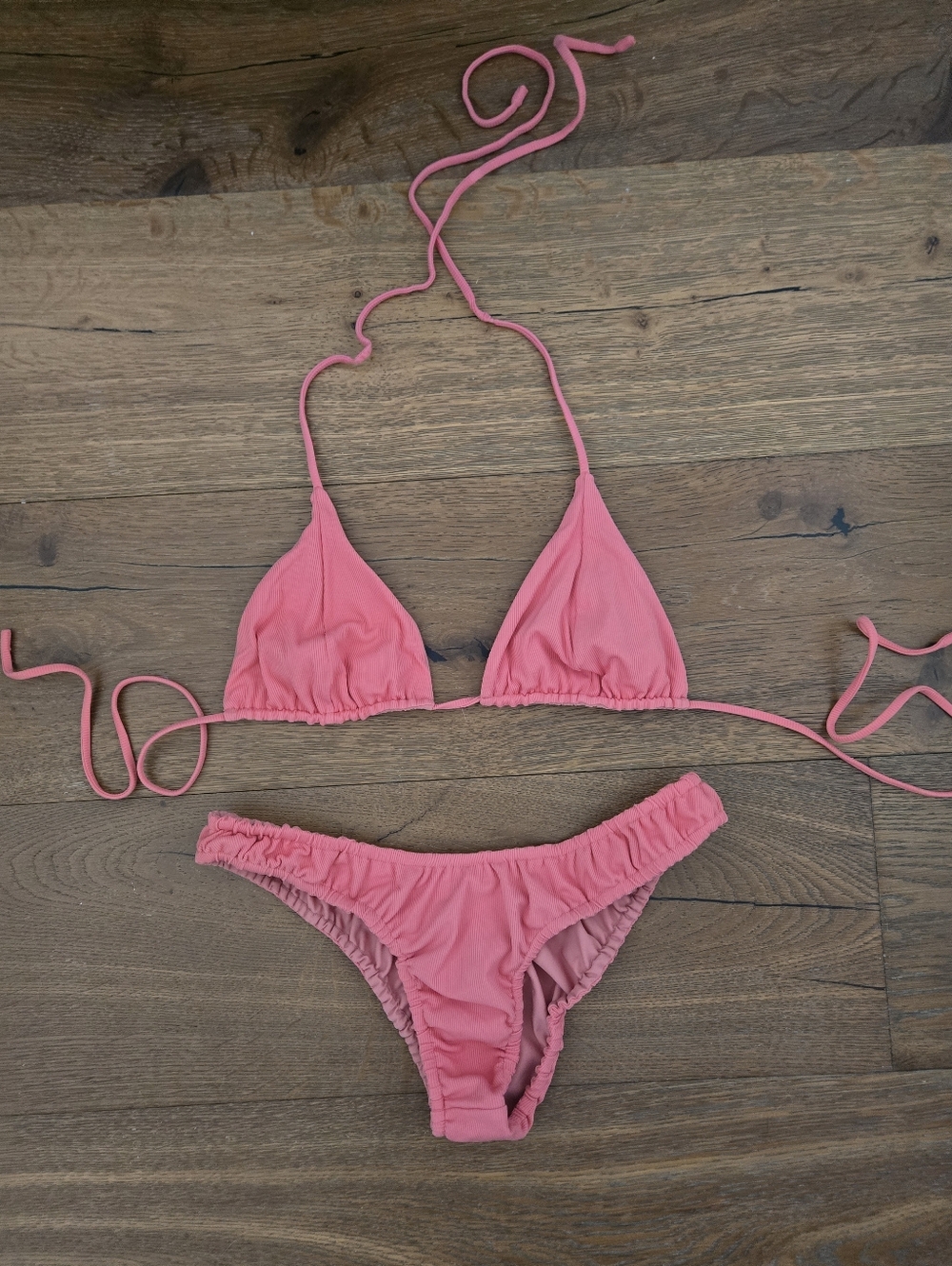 Frankie's Bikinis Pink Triangle String Bikini